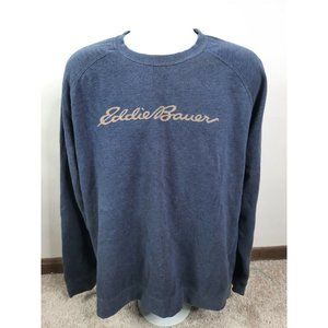 EDDIE BAUER TXL Blue Raglan Crewneck Sweatshirt